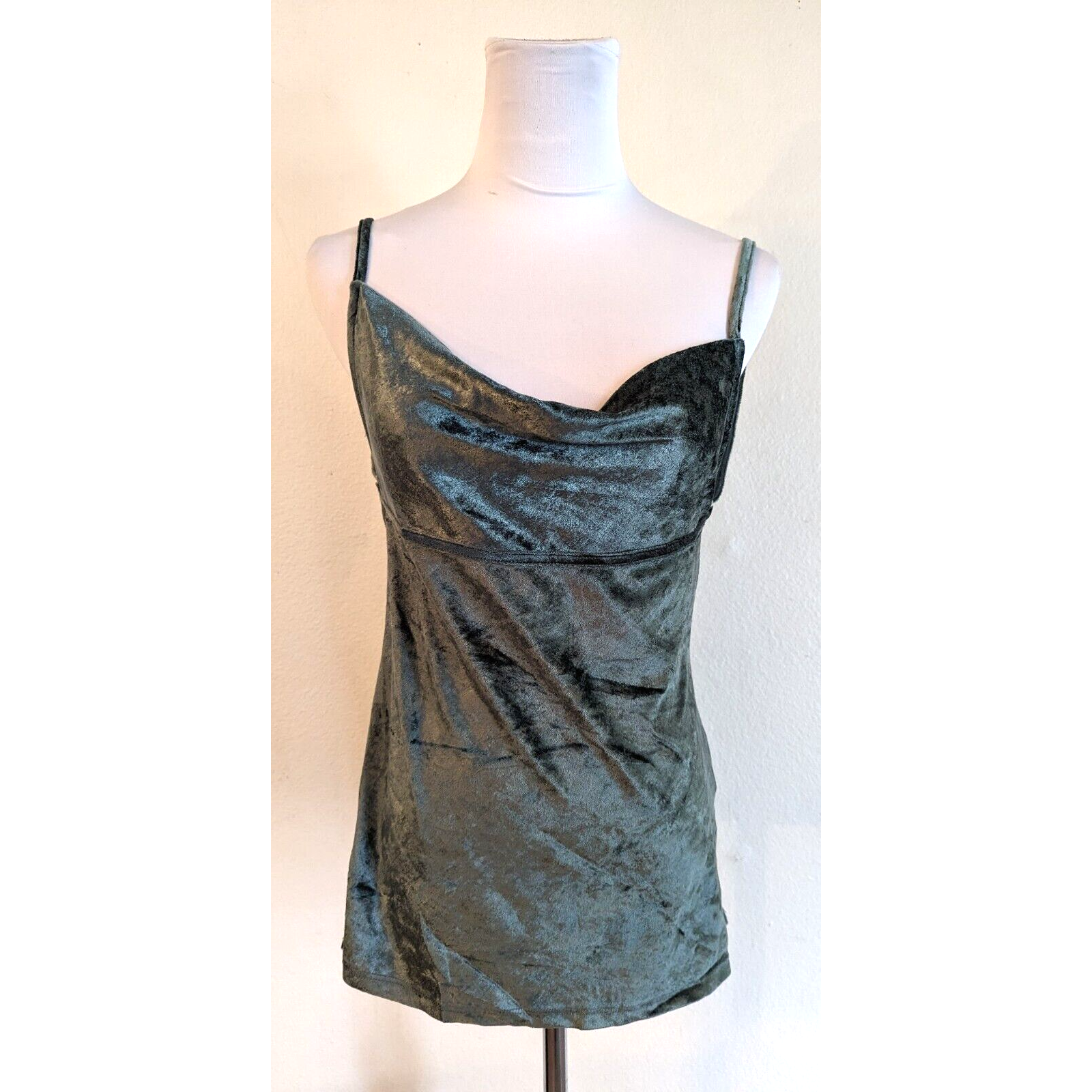 Free People Velvet Cowl Neck Blouse In Teal